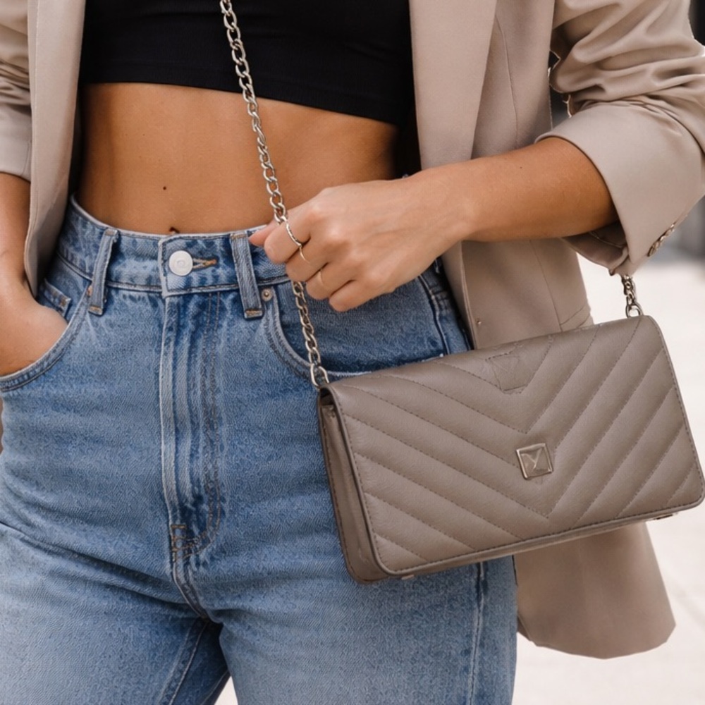 Victoria's Secret Cream Quilted Logo Keychain